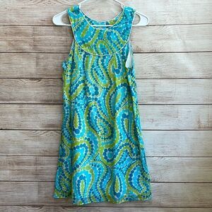 MILLY OF NEW YORK MINI DRESS IN BLUE PAISLEY